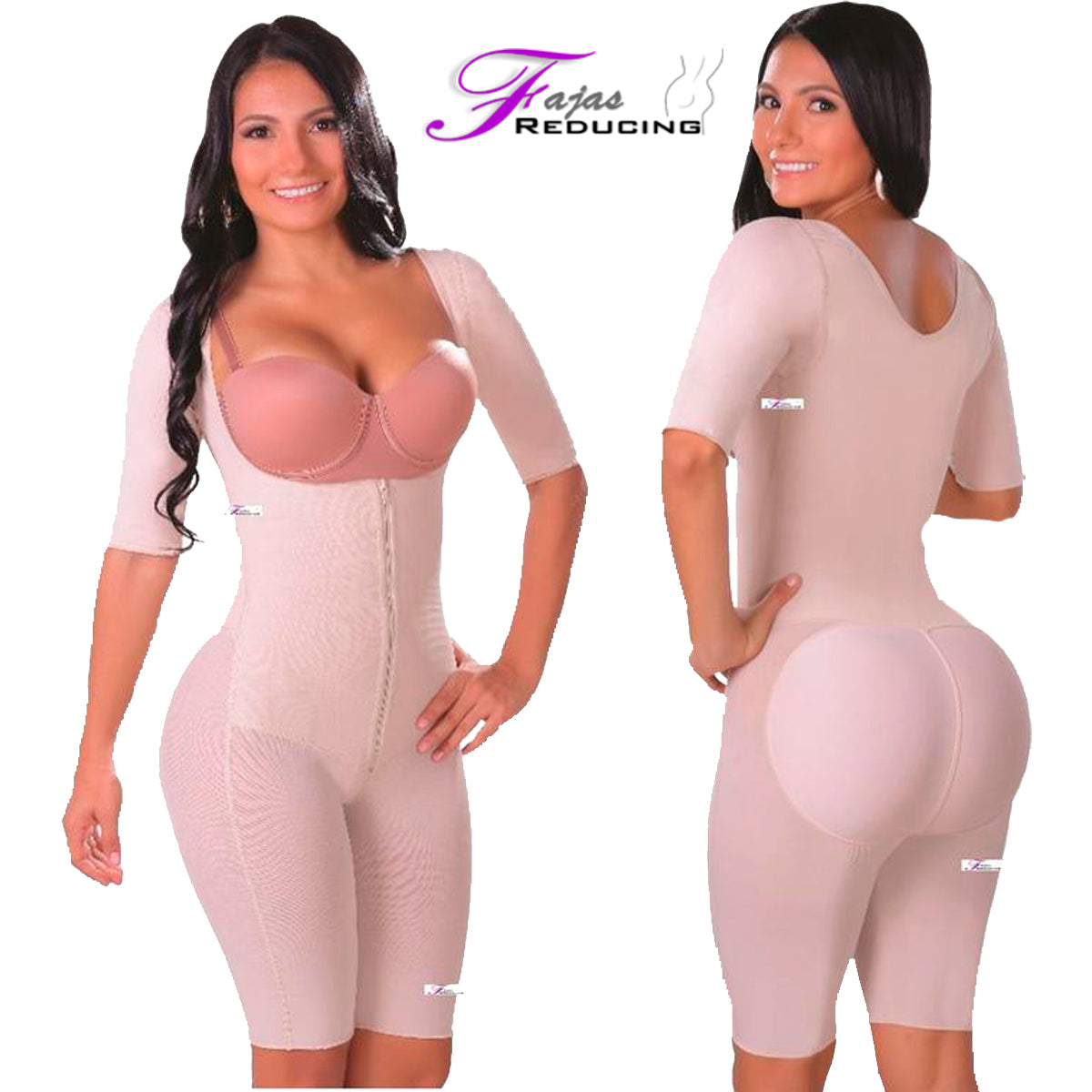 Colombian body shaper with hooks - Faja short Reductora con broches