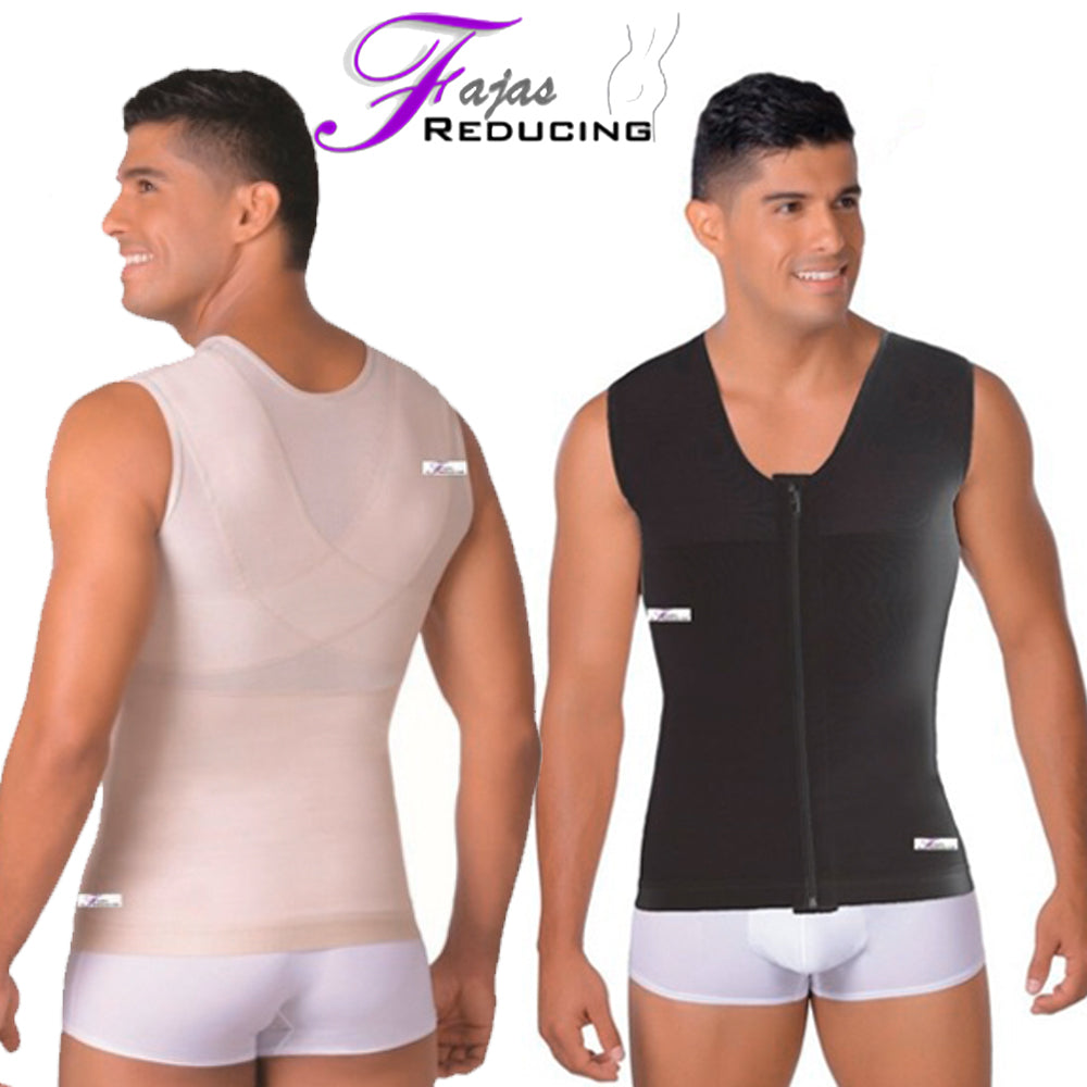 Girdle Faja Premium Shapewear Faja Hombre Reductora Colombiana Men's Tank  Top Zipper low back Disc Posture Corrector 